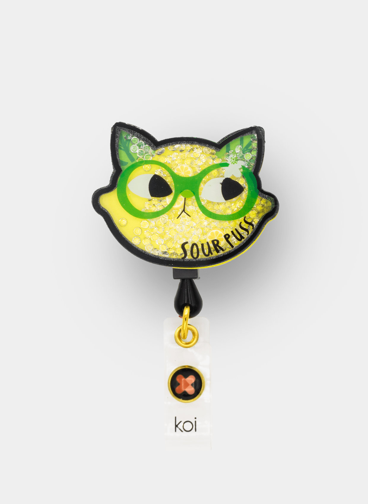 Koi Retractable Shaker Badge Reel Sour Puss