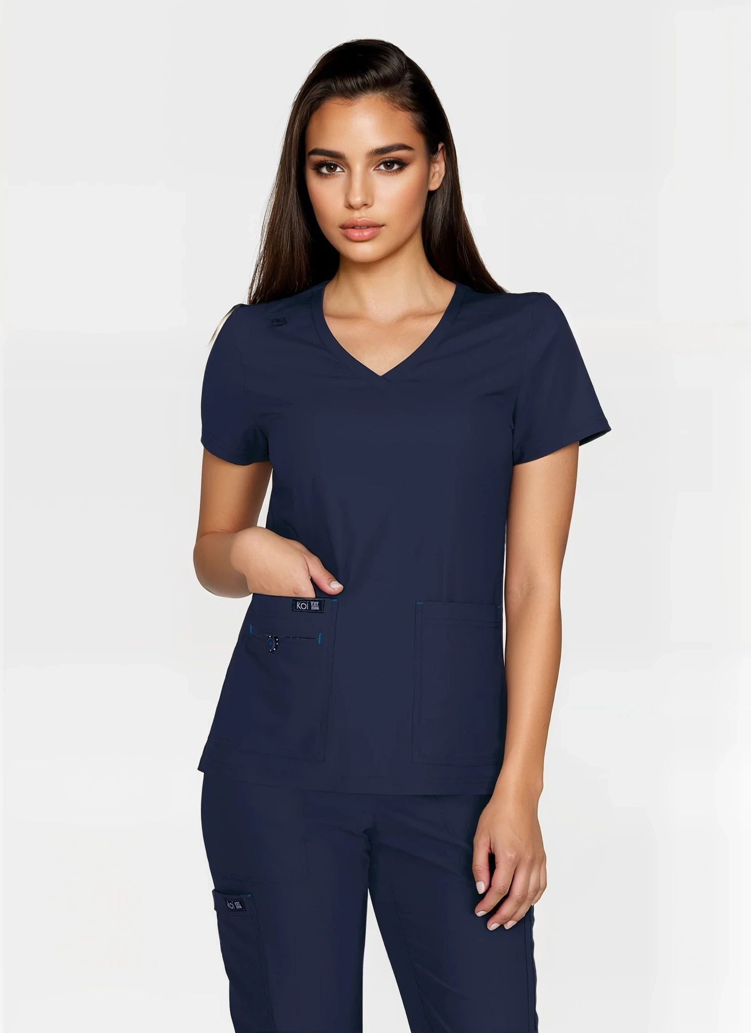 Koi Basics Becca Navy Scrub Top