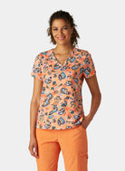 Koi Basics Leslie Scrub Top Kittens And Tea Front