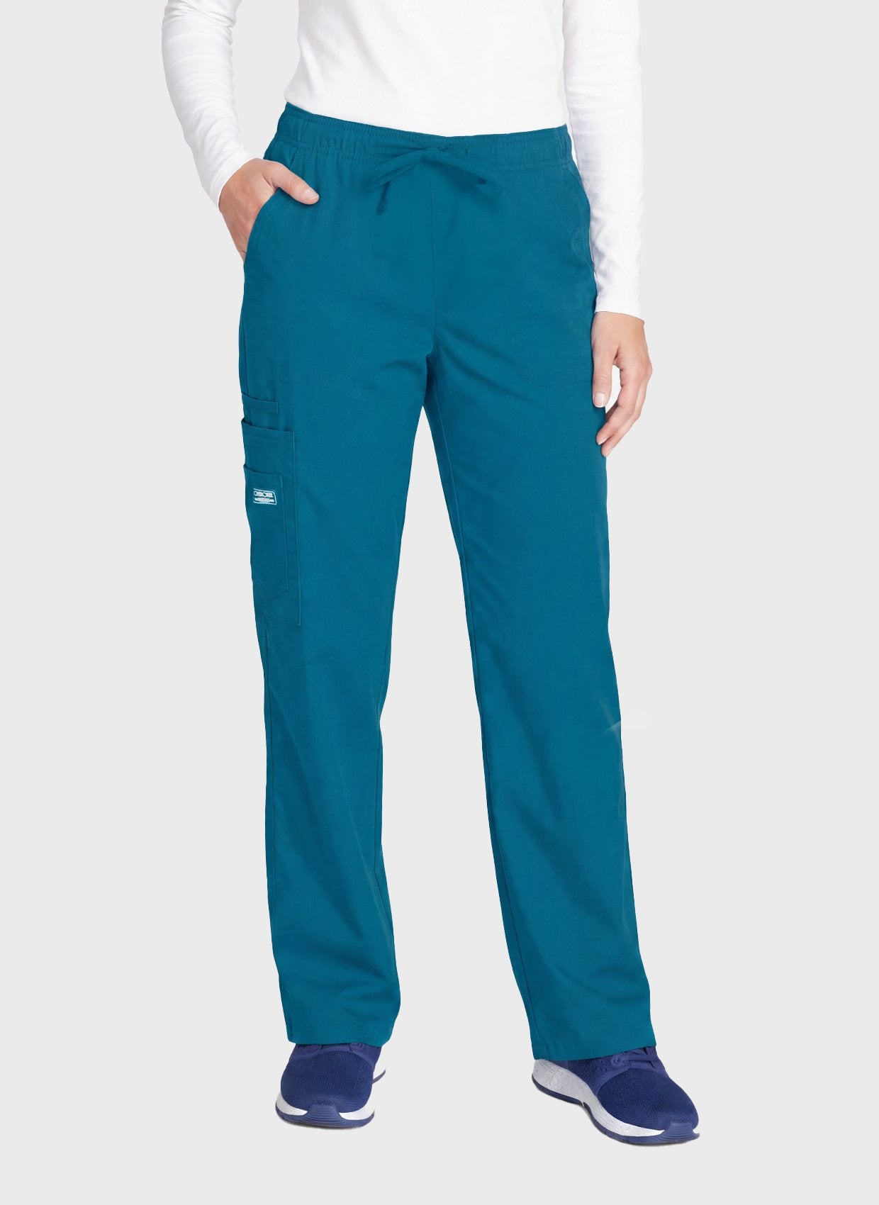 Unisex-Cherokee-Core-Stretch-Drawstring-Cargo-Trousers-WWE4043-front-caribbean2