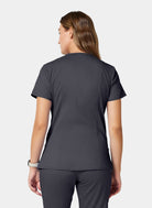 Cherokee WWE688 Maternity Scrub Top - Pewter - Back facing