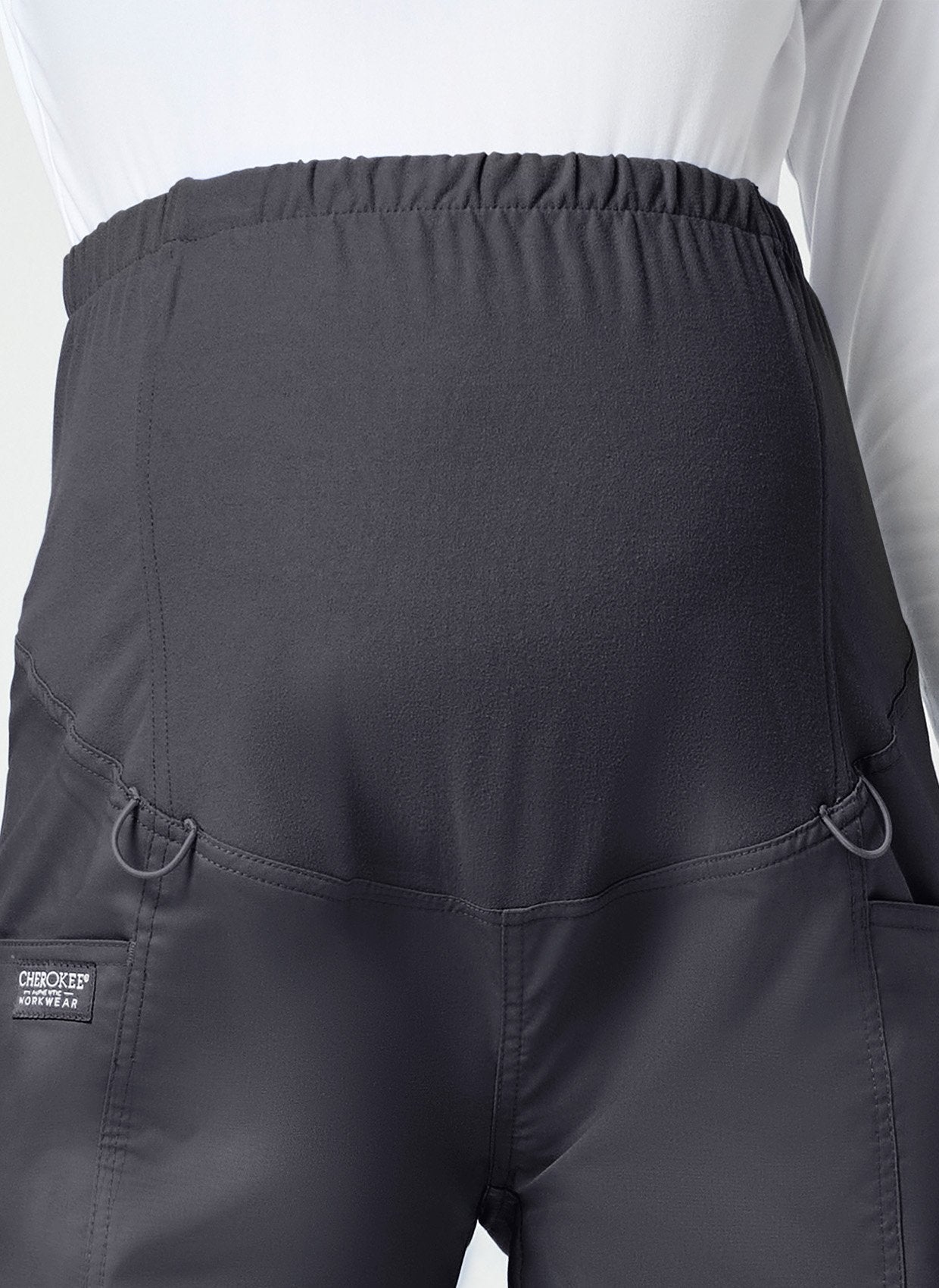Cherokee Maternity Scrub Trousers WWE155 - Pewter - Up close waistband