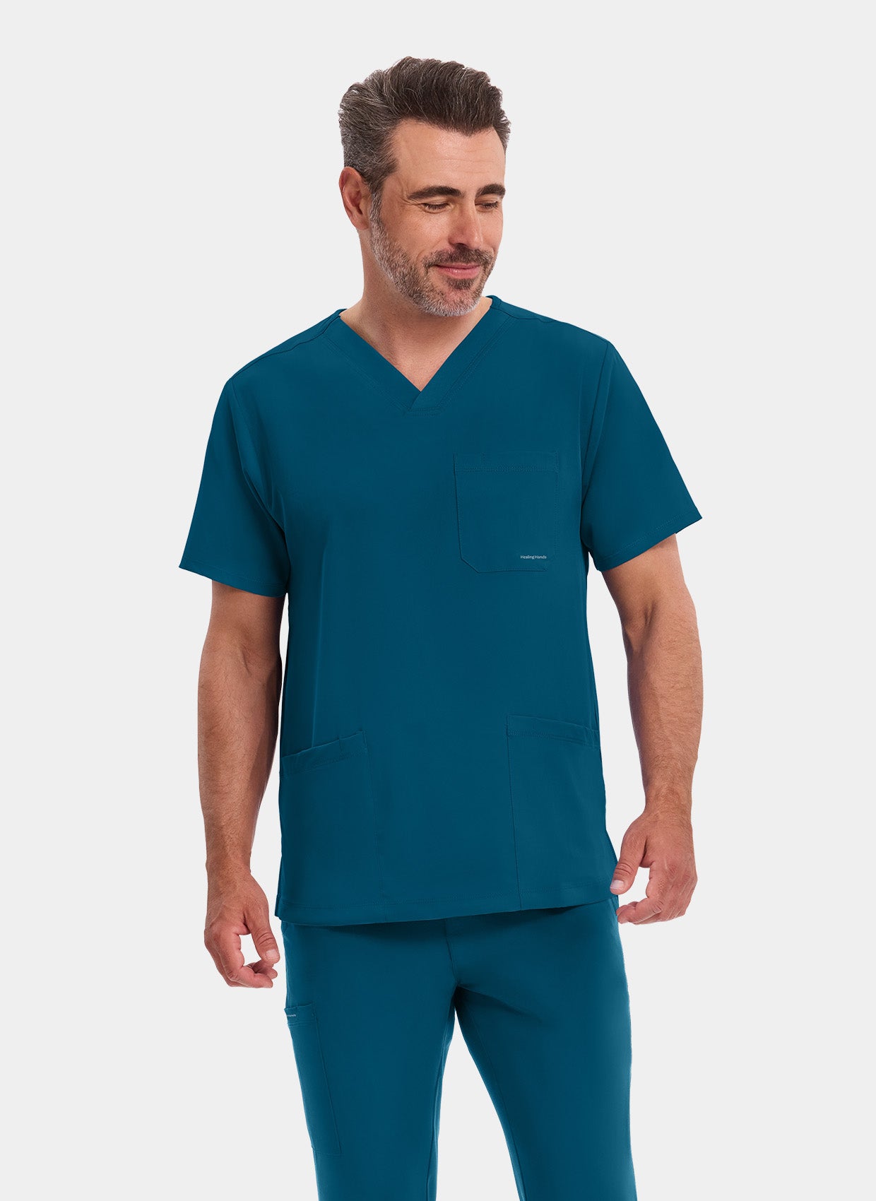 Healing Hands Mathew Scrub Top - Caribbean