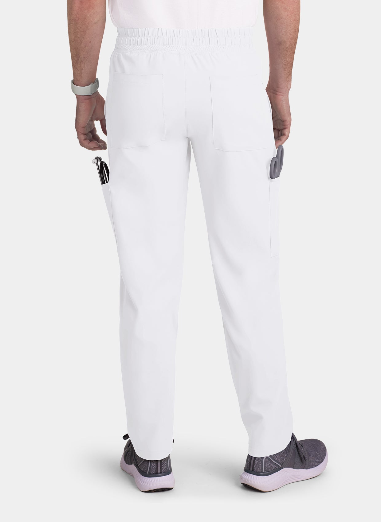 mens koi cureology neuro cargo scrub trousers white
