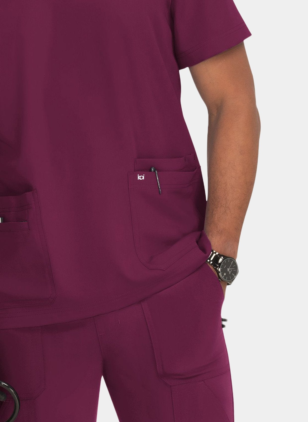 mens-koi-next-gen-free-to-be-scrub-top-front-wine-2