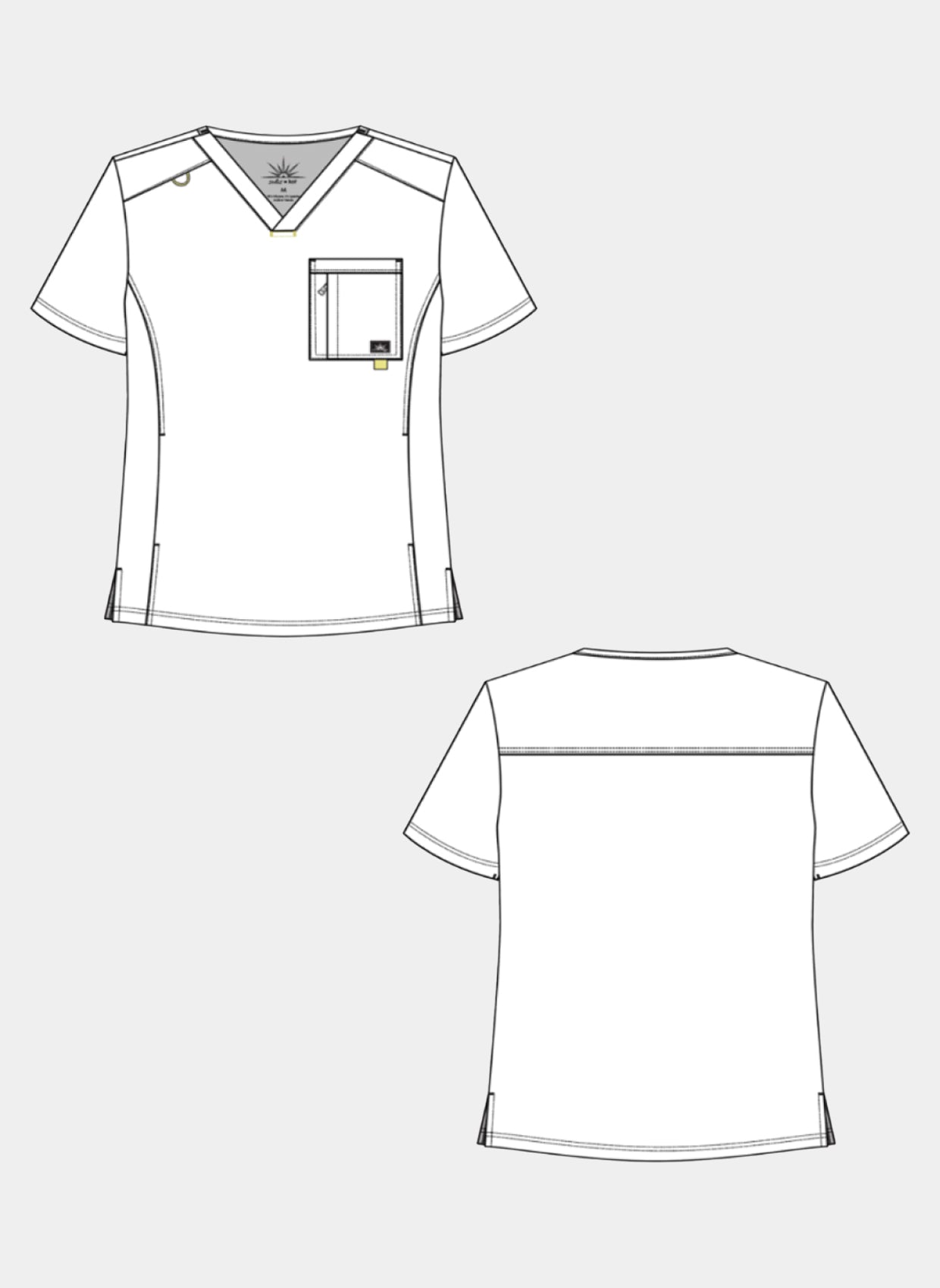 mens scrub top koi solis caldwell sketch