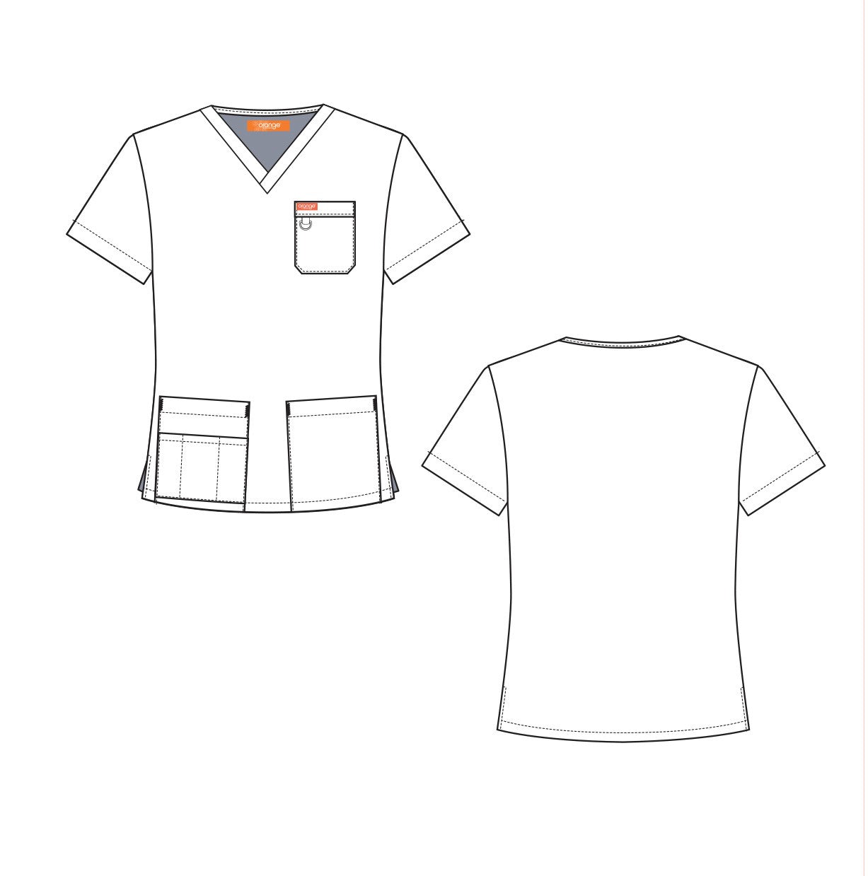 Orange Standard Balboa Scrub top 