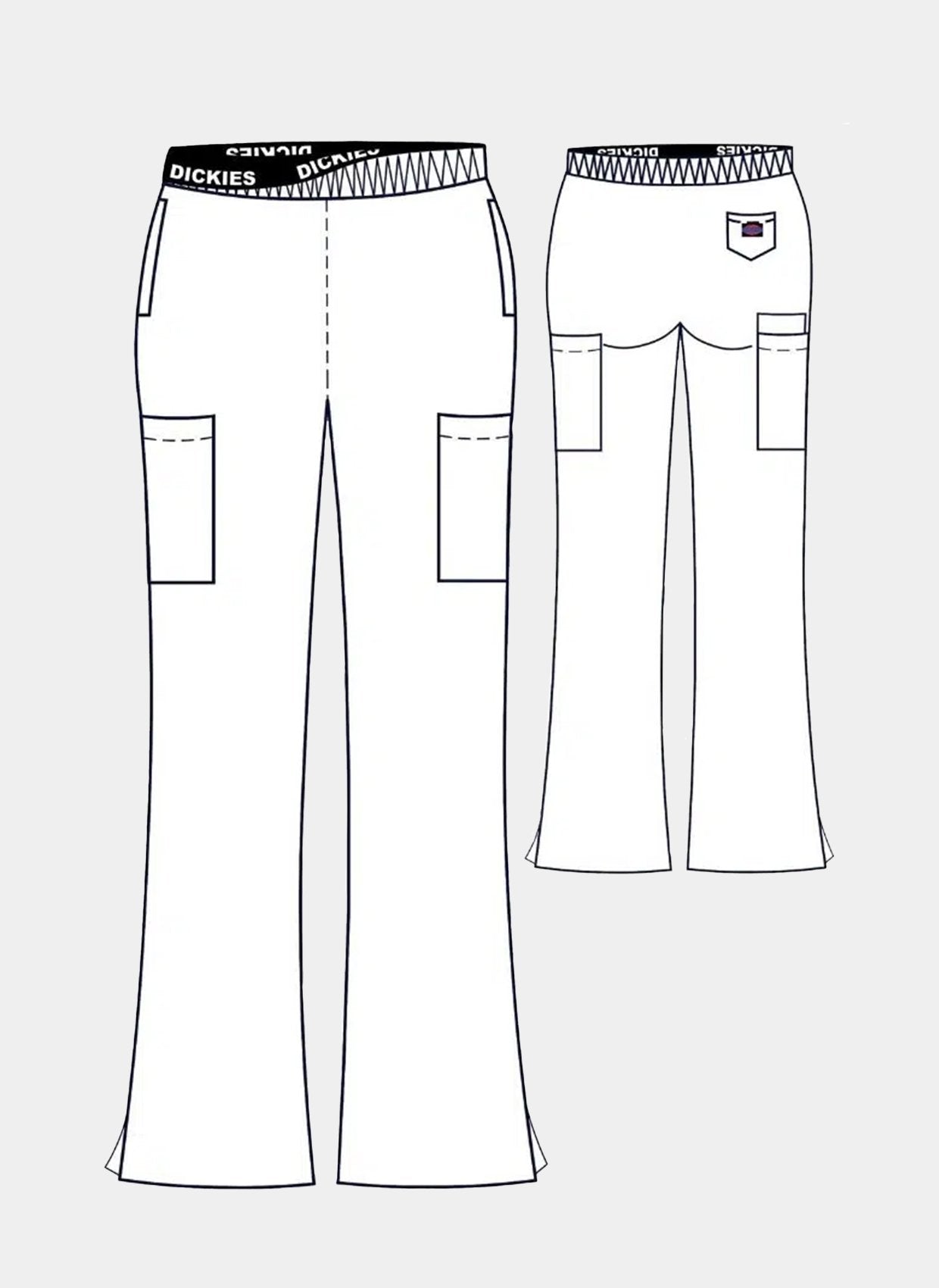 sketch unisex scrub trousers dickies boot cut