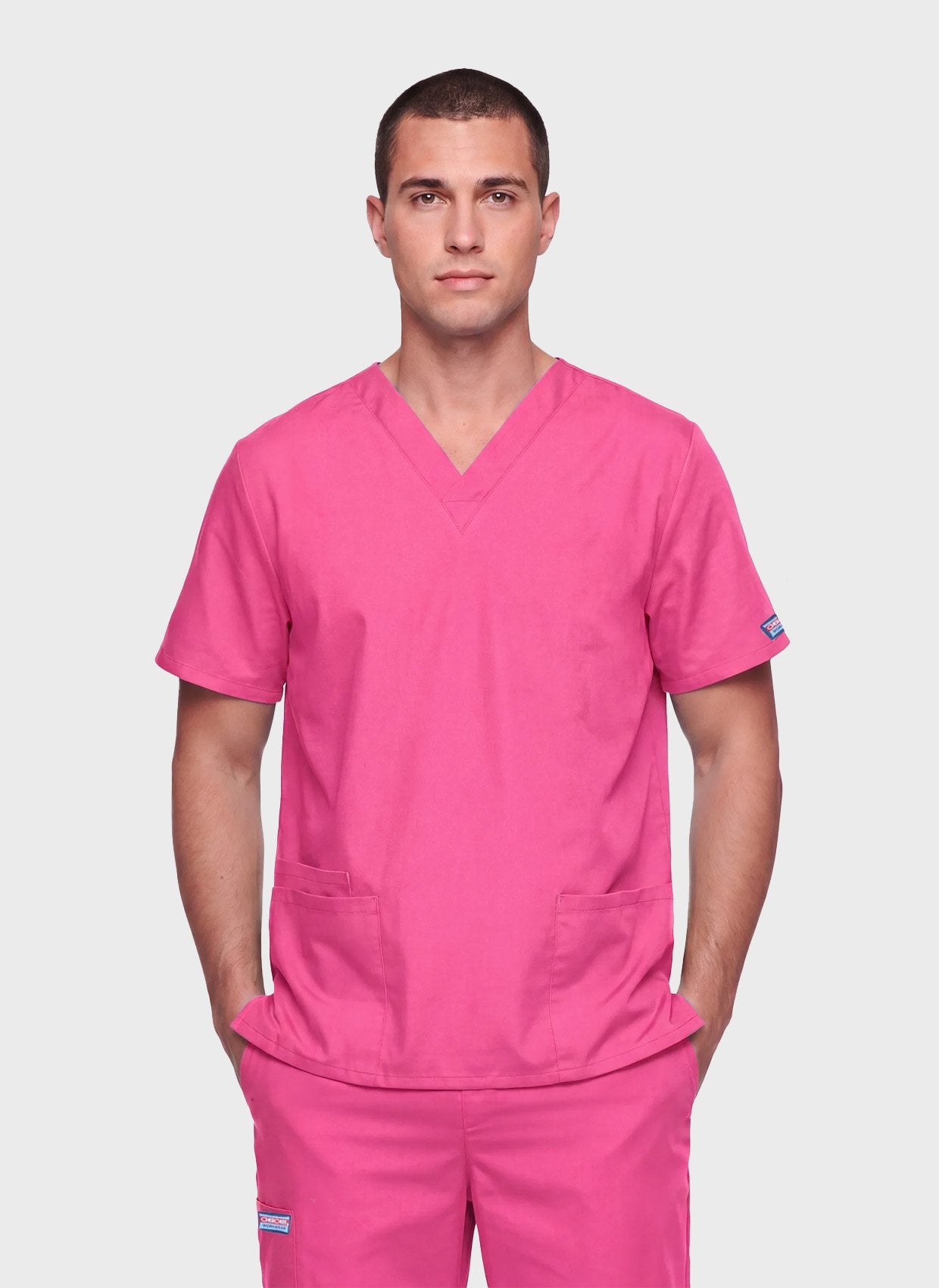 unisex-scrub-top-cherokee-originals-4700-shocking-pink3