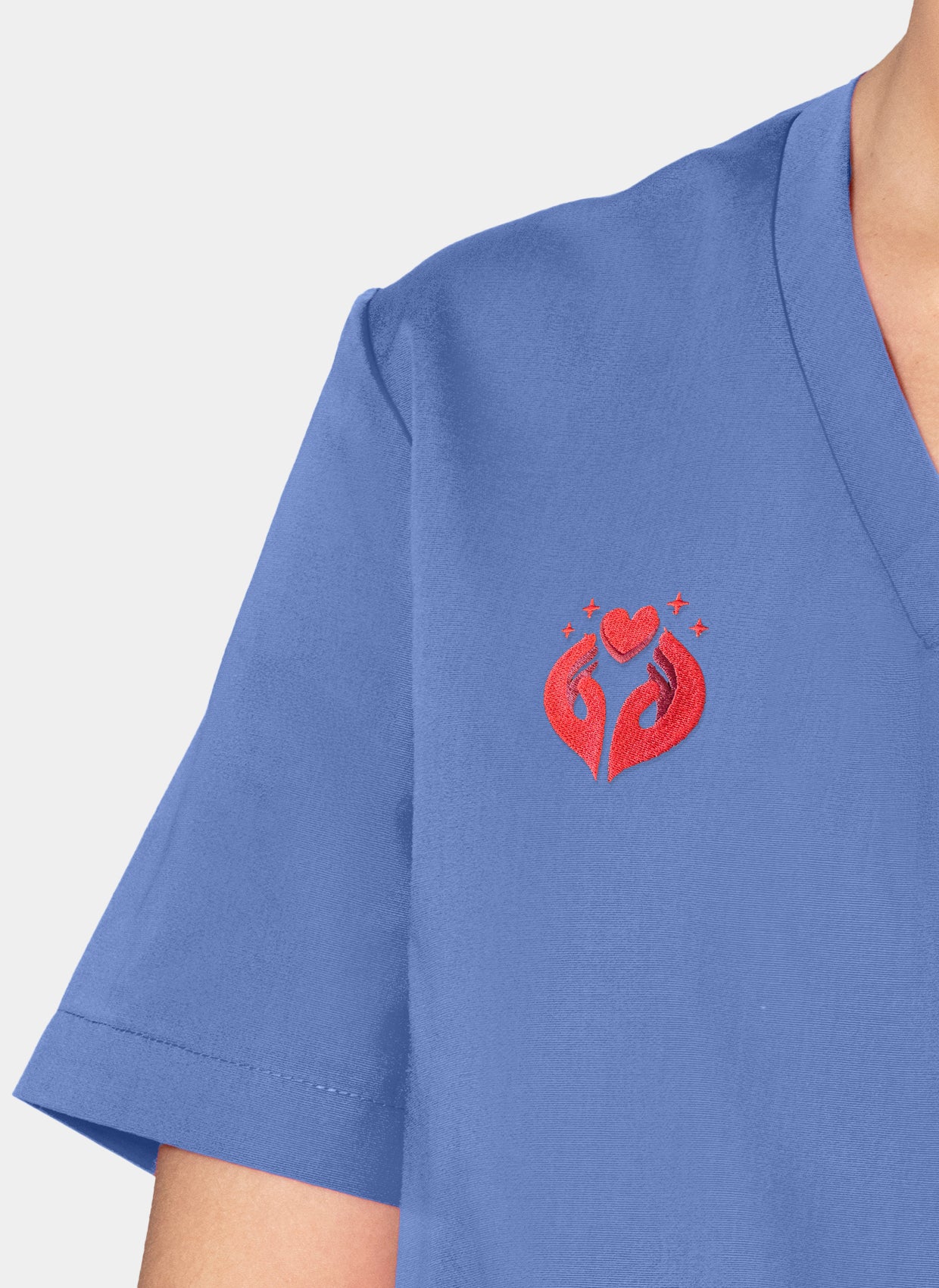 Orange Standard Balboa Scrub Top - True Ceil - Embroidery 