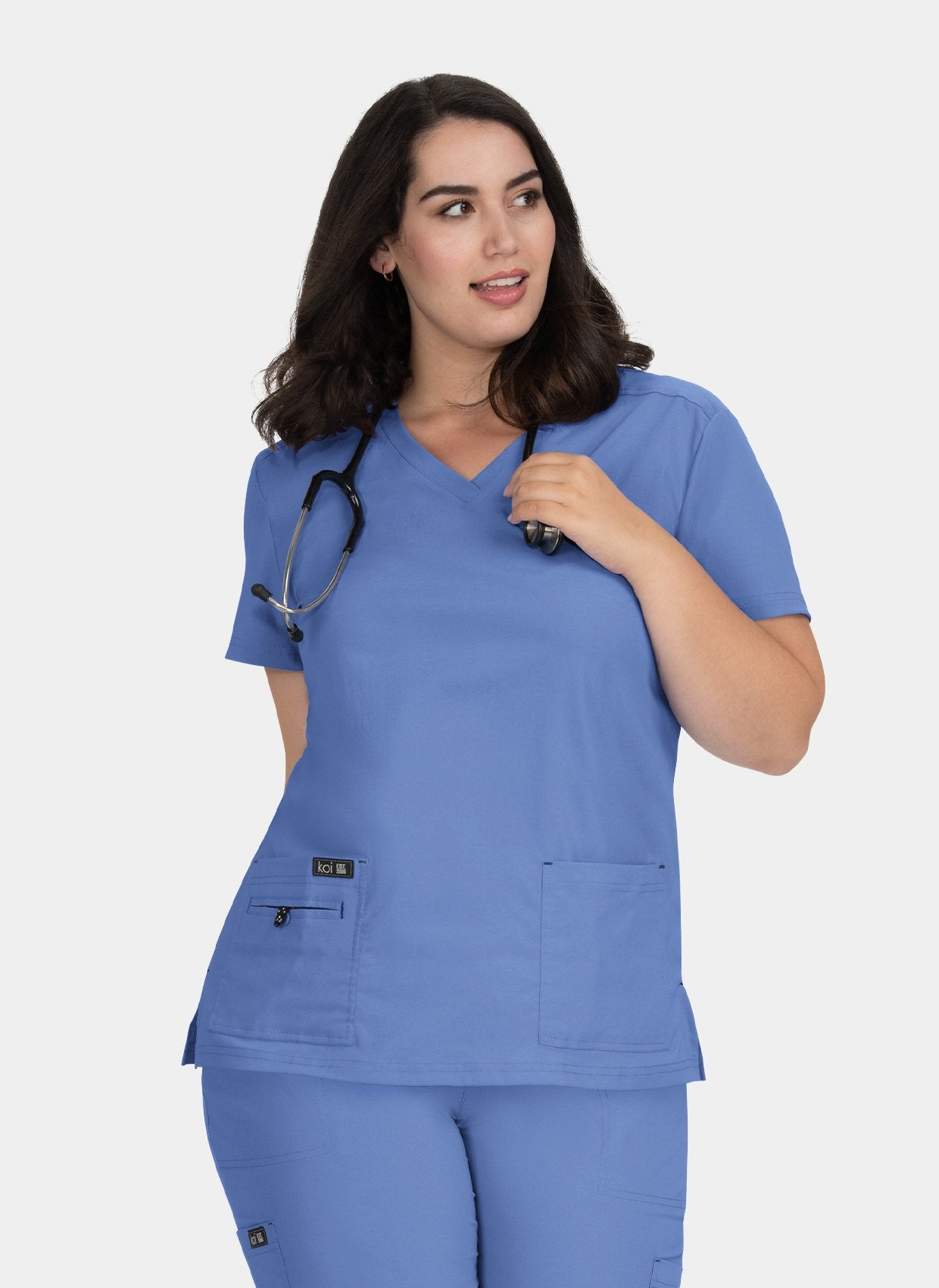 Koi Basics Becca Scrub Top - True Ceil