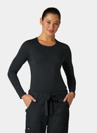 womens koi essentials long sleeve underscrub tender tee black
