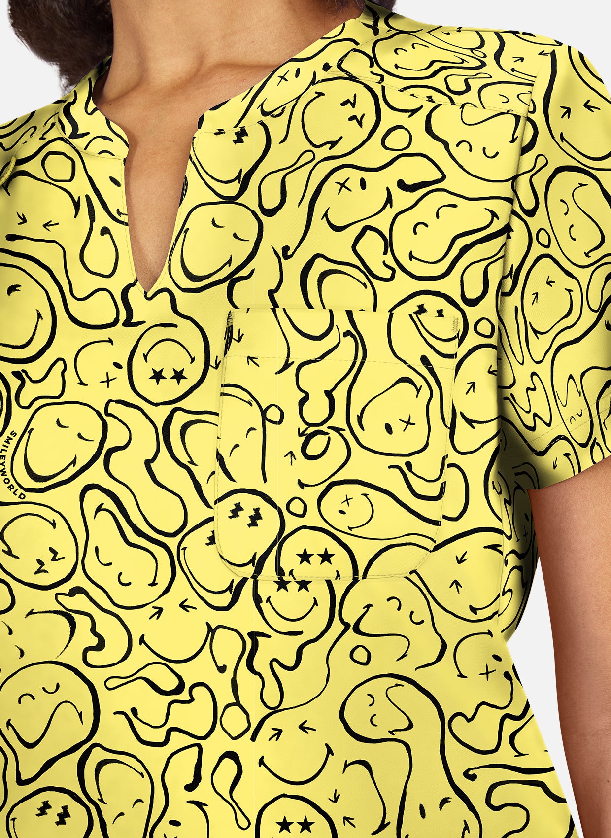 Koi Smiley World Amazed Scrub Top - Trippy Smiles