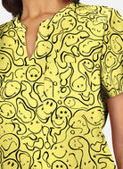 Koi Smiley World Amazed Scrub Top - Trippy Smiles