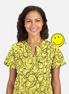 Koi Smiley World Amazed Scrub Top - Trippy Smiles