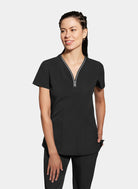 womens scrub top healing hands 360 sonia black