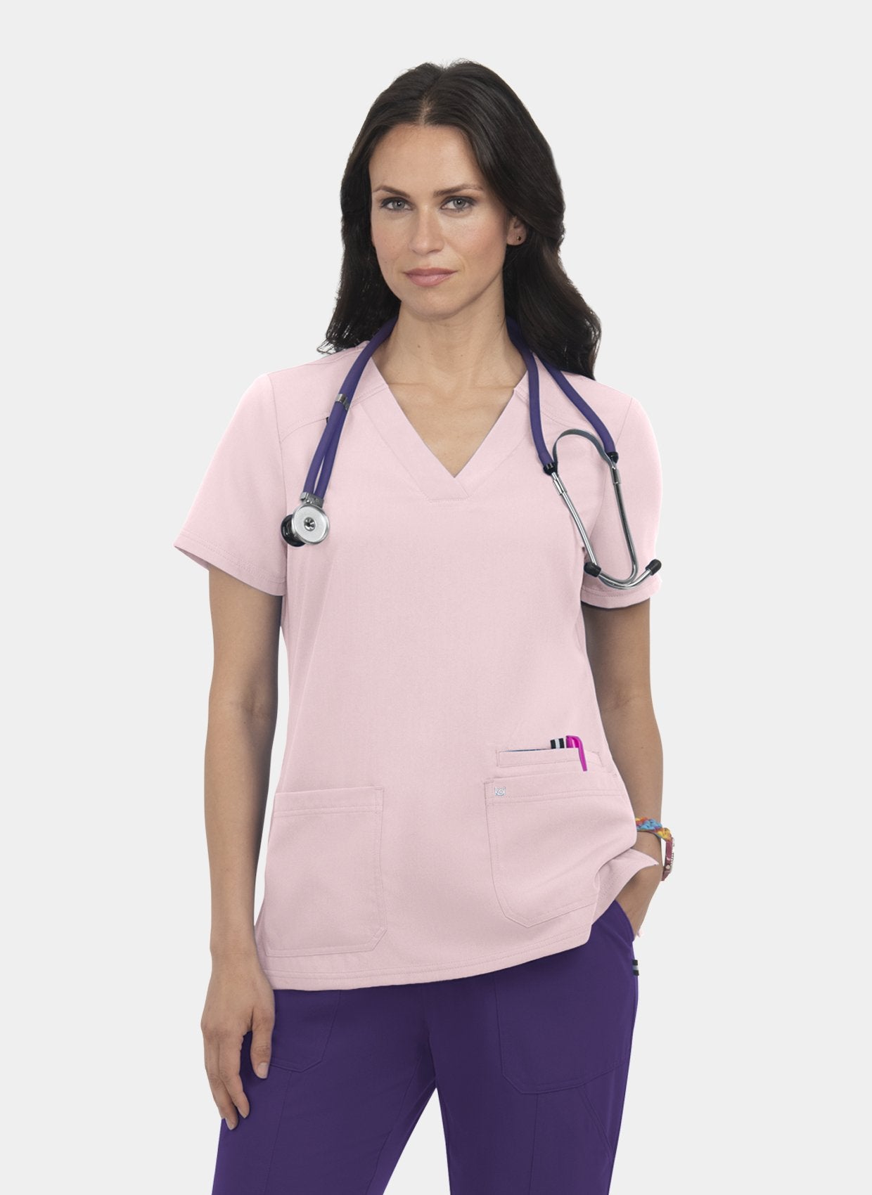 womens scrub top koi Next Gen Hustle And Heart Pink Dream