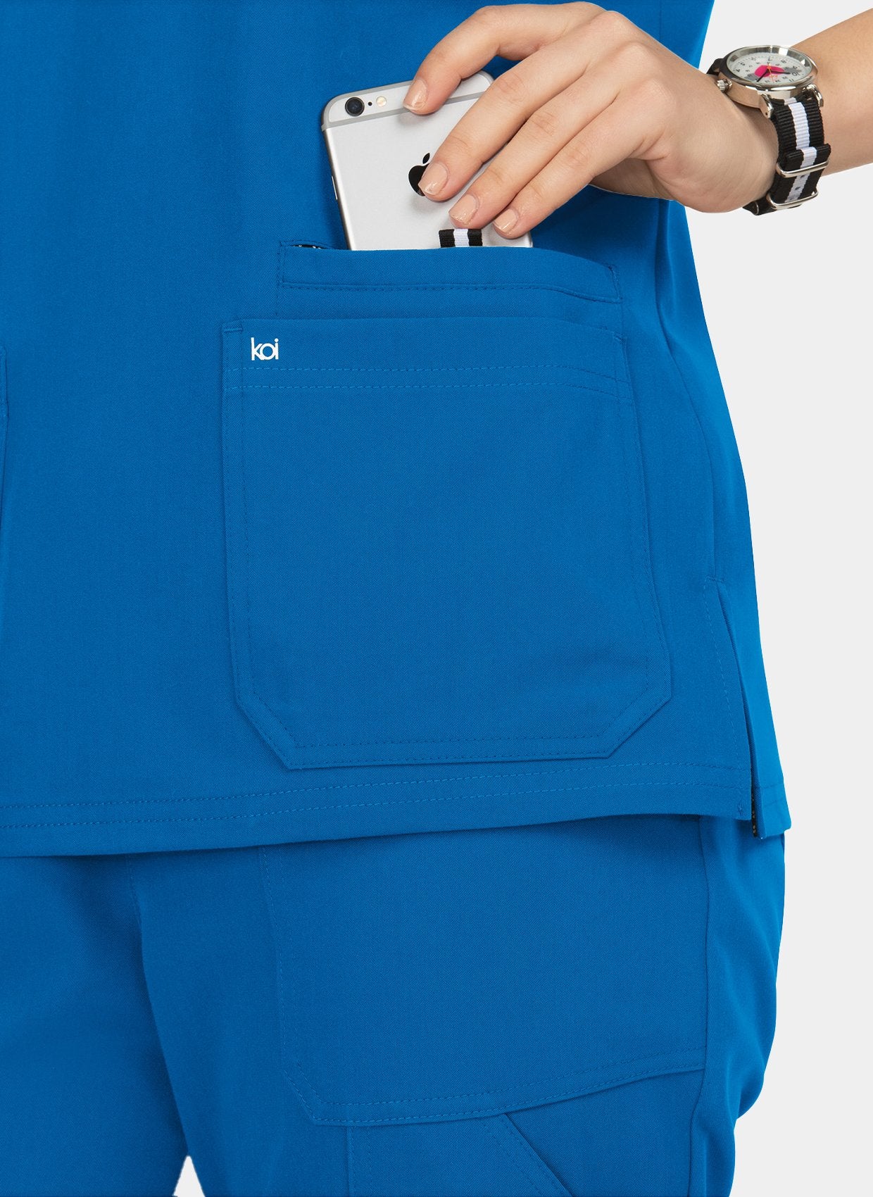 Koi Next Gen Hustle And Heart Scrub Top- royal