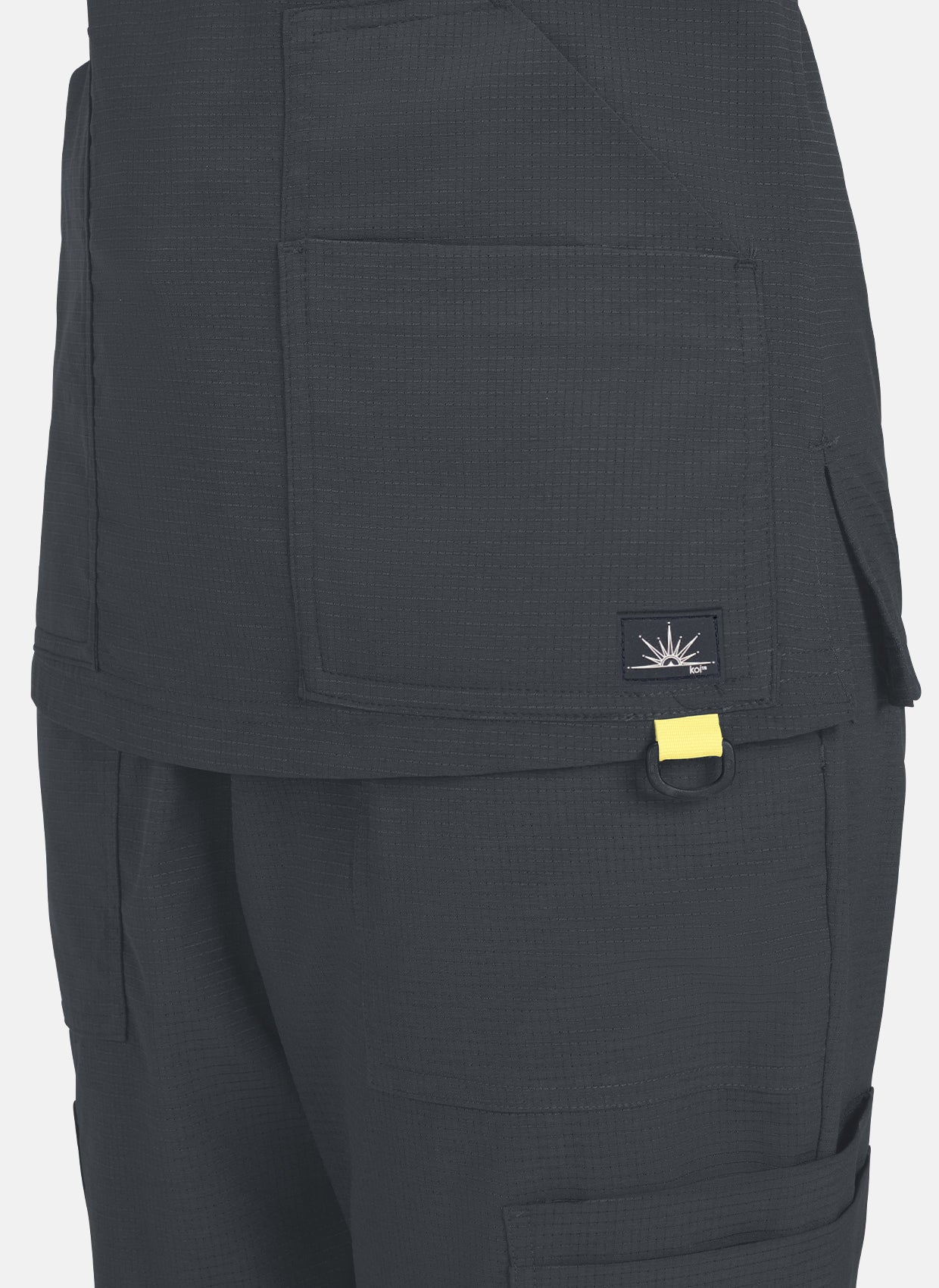 Koi Solis Sari Scrub Top - Charcoal