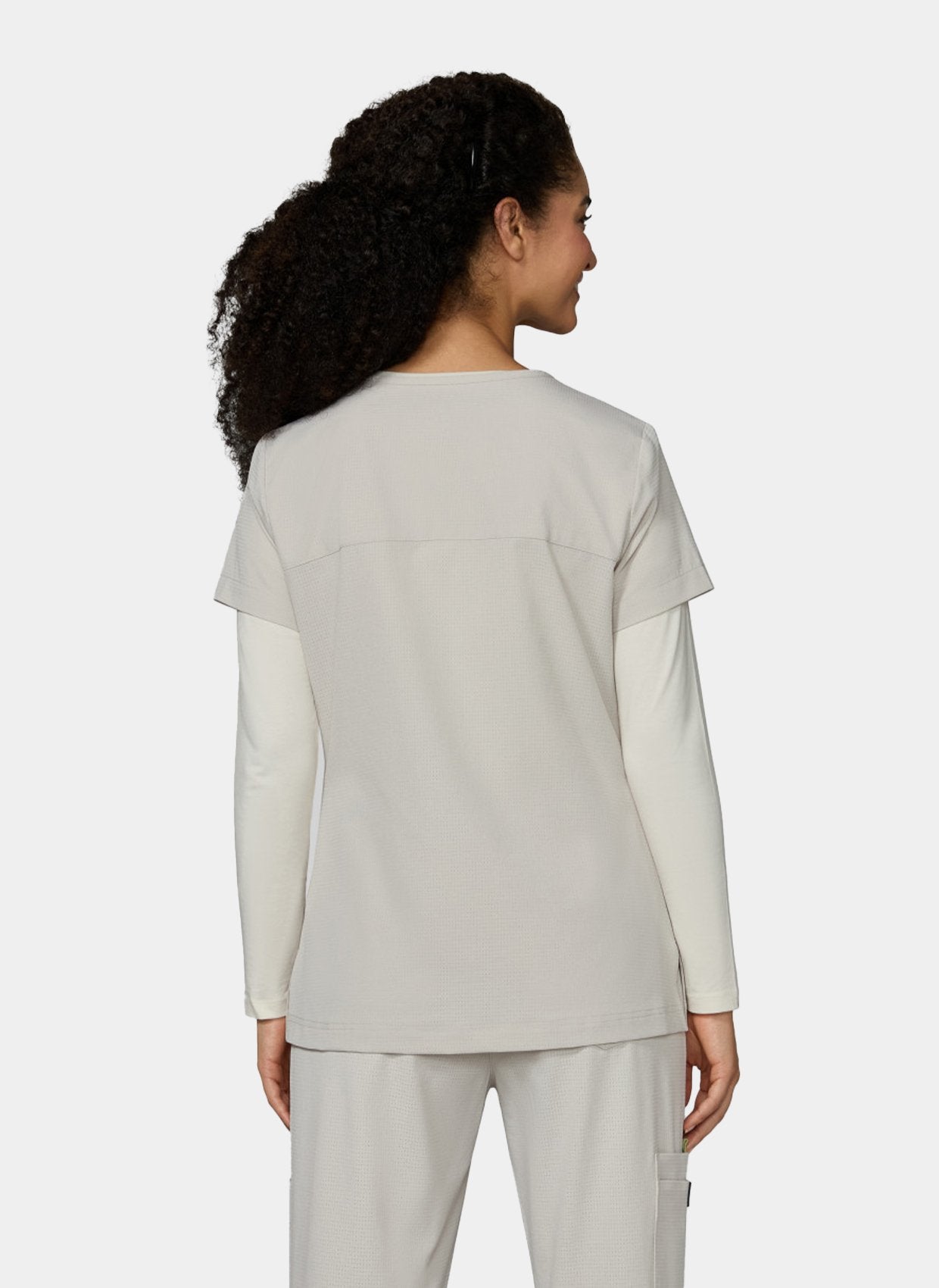Women's Koi Solis Sari Scrub Top in Bone