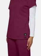 Koi Solis Sari scrub top wine 