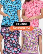 womens scrub top random print